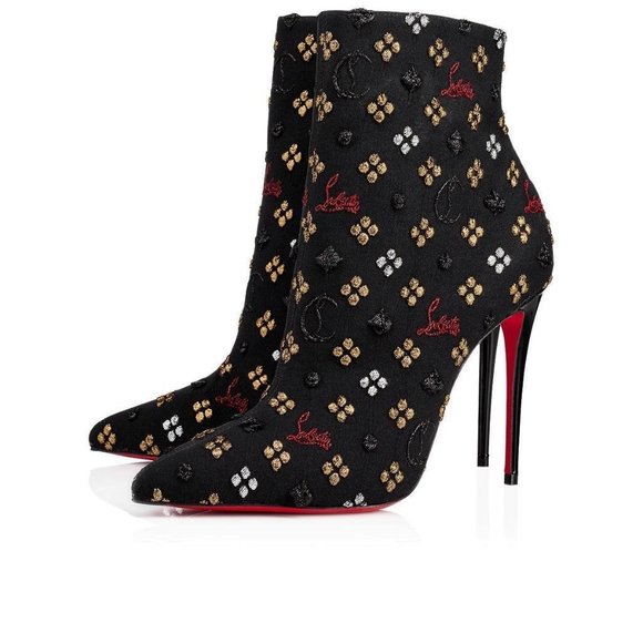Christian Louboutin SO KATE BOOTY Jacquard Loubi In The Sky Boots Heels - Picture 1 of 14